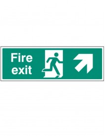 Fire Exit Up and Right Rigid Plastic - 3 sizes